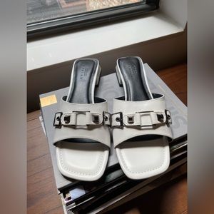 NWT Asos White studded slide sandal